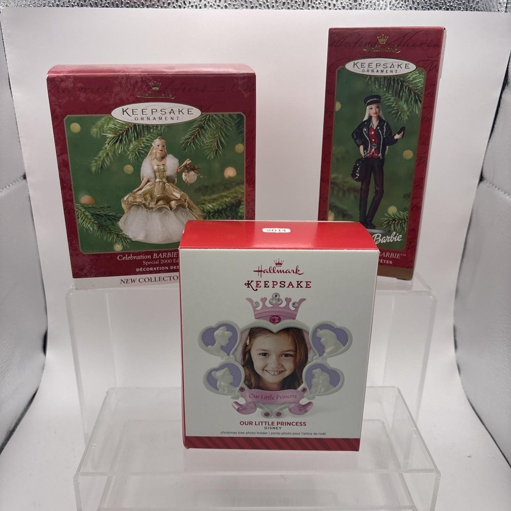 Hallmark Keepsake Ornaments~Lot of 3~Our Little Princess/Harley Davidson Barbie